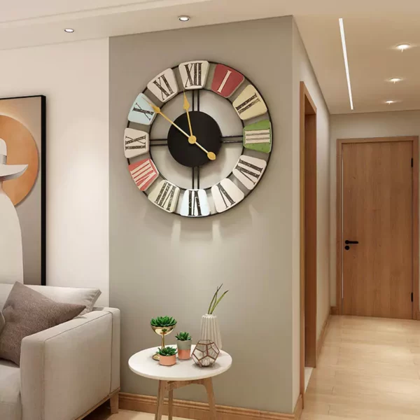 Framed Wall Arts JJT Round Wall Clock for Living Room WM456N