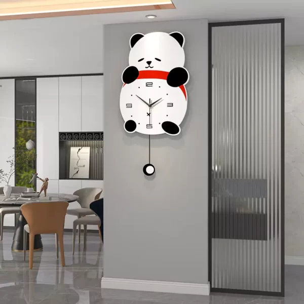 Schlafzimmer Kunstwerk JJT Panda Wanduhr für Kinderzimmer JT22138