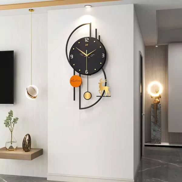 Schwarze Wanduhr für Wohnzimmer Innendekoration JT21253