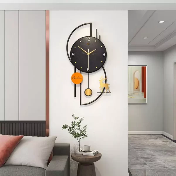 Horloge murale noire pour la décoration intérieure du salon JT21253