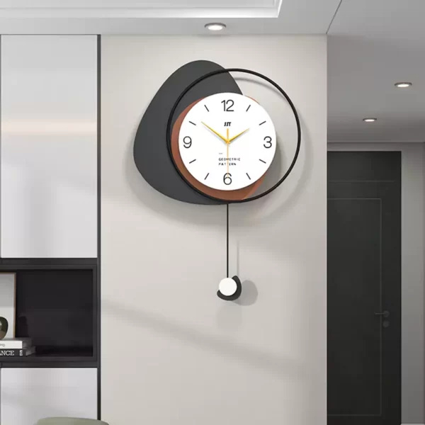 Articles de décoration murale noirs Horloge géométrique JJT JT22134