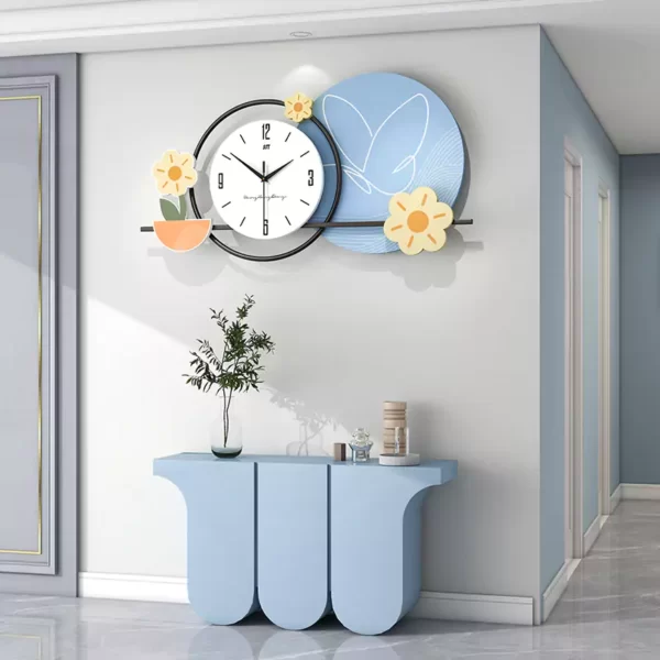 Artes de la pared azul JJT Nuevo reloj de pared para sala de estar JT22279