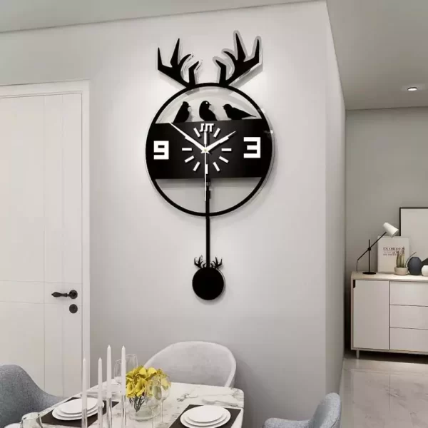 Art mural pas cher pour la maison Horloge murale noire JJT JT2002A