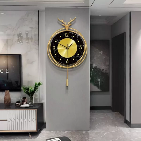 Decor Art for Living Room JJT Gold Wall Clock JT2062B