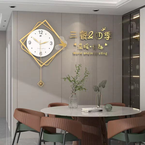 Dining Room Art JJT Gold Wall Clock for Decoration JT21287