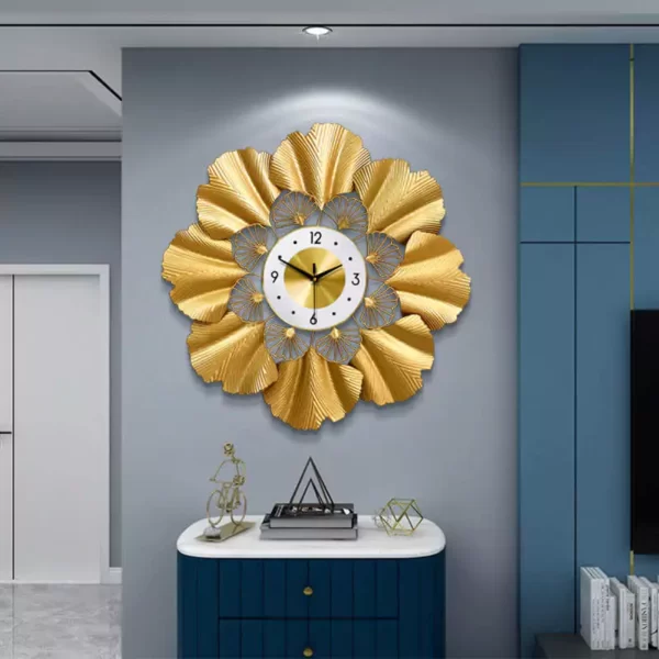 Decoración de granja JJT Relojes de pared de lujo de oro WM353