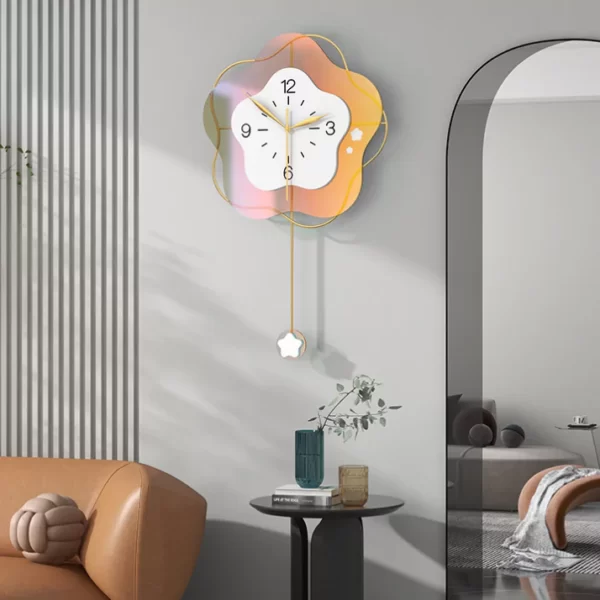 Arte Floral de Pared para Sala de Estar JJT Reloj Floral JT22127