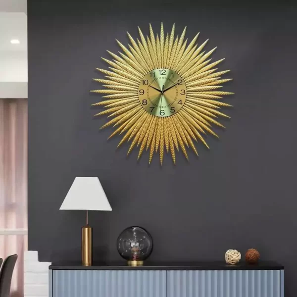 Arte de la pared de oro para la decoración del hogar JJT Reloj de pared WM239