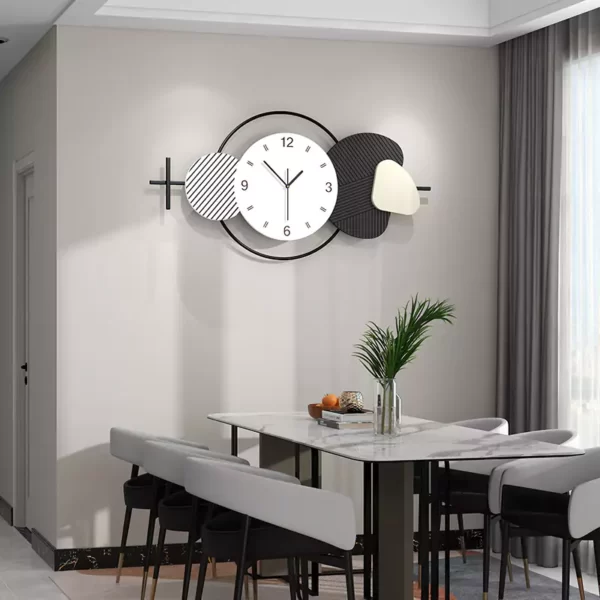 Horloge JJT d'art mural gris pour la décoration d'intérieur contemporaine JT22205