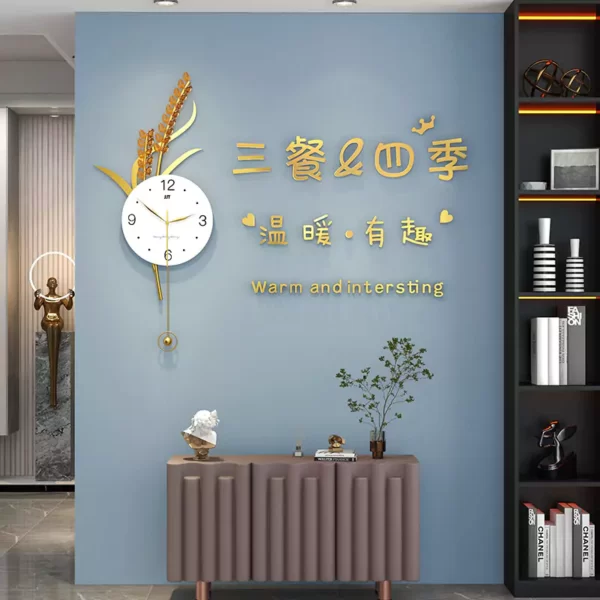 Arte Colgante de Pared JJT Reloj Creativo de Oro JT2214