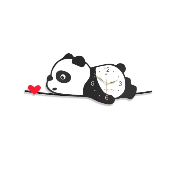 JJT Cute Panda Wall Clock for Children Bedroom Decor JT2213