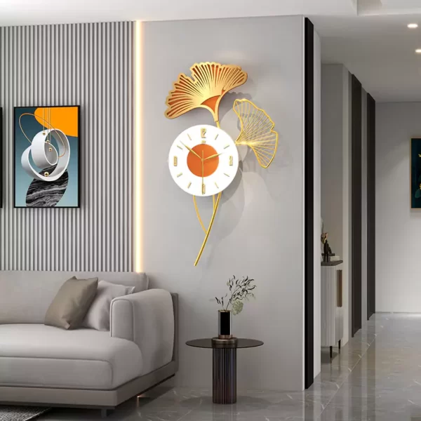 JJT Horloge murale à fleurs pour la décoration du bureau JT21269