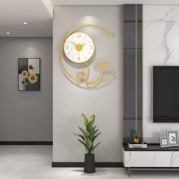 JJT Horloge décorative en or pour décoration murale en fer JT21268