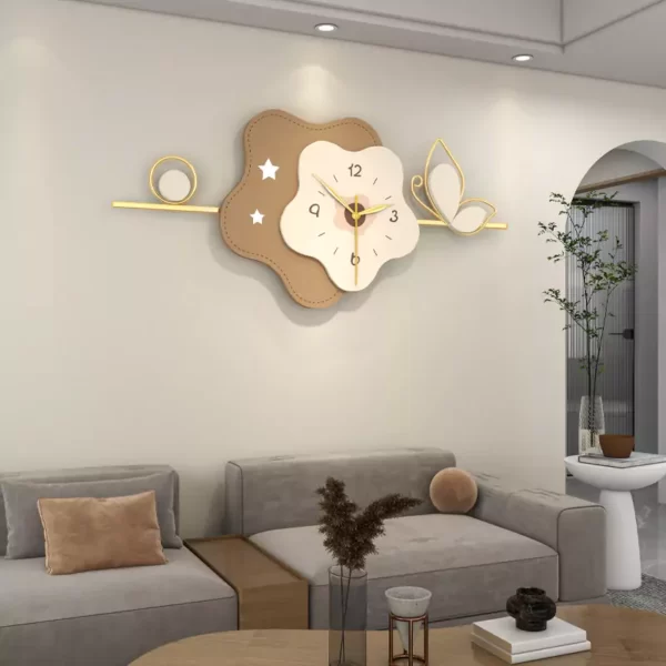 JJT Iron & MDF Wall Clock for Living Room Decoration JT22324