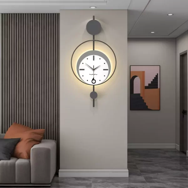 JJT Horloge murale lumineuse pour la décoration d'intérieur moderne JT22322