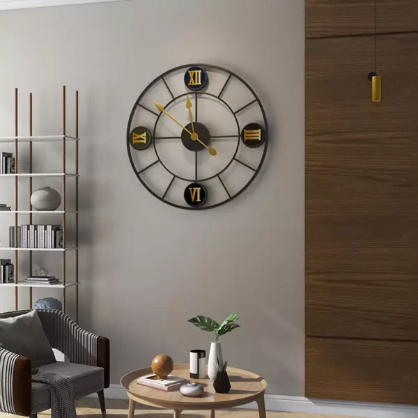 JJT Horloge murale en métal pour décoration rustique WM462A