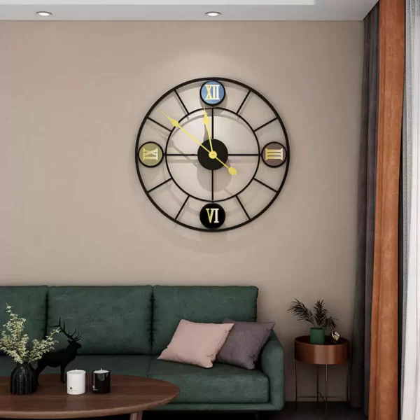 JJT Metal Wall Clock for Rustic Farmhouse Decor WM462A