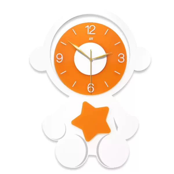 JJT Horloge murale orange pour une décoration moderne JT22116