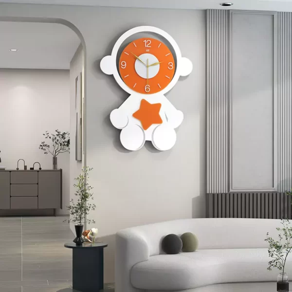 JJT Horloge murale orange pour une décoration moderne JT22116