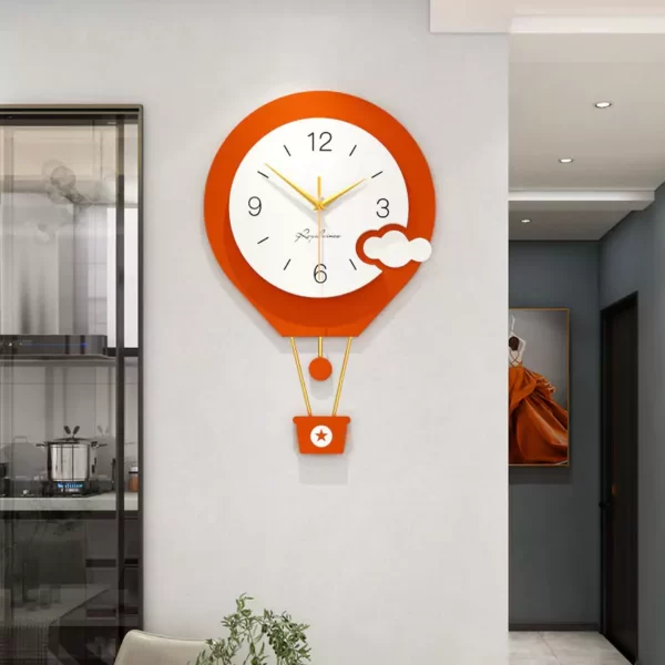 JJT Reloj de Pared Naranja con Cara Simple para Decoración JT21158