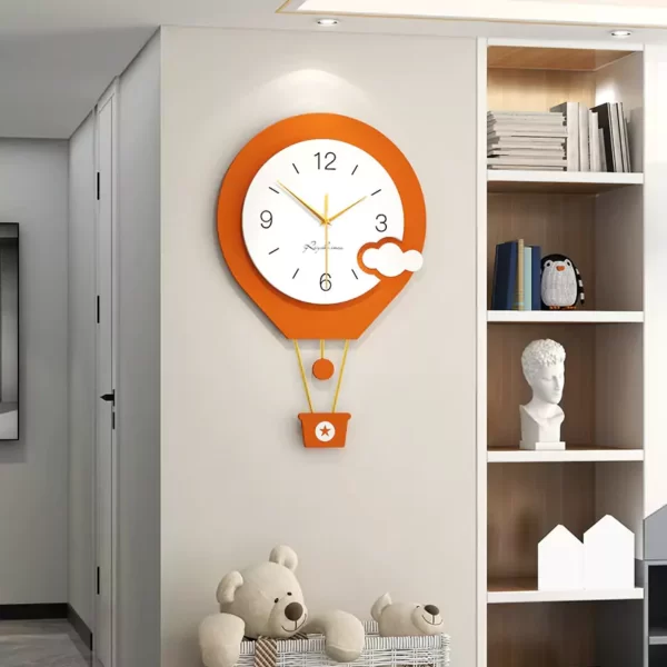 JJT Orange Wall Clock with Single Face for Decor JT21158