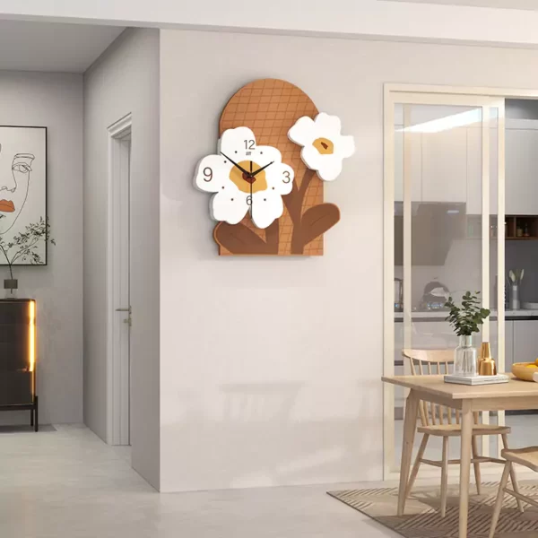 Modern Rustic Decor JJT Flower Wall Clock Art JT22262