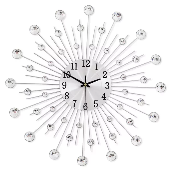 Silver Metal Wall Clock for Minimalist Home Decor WM96