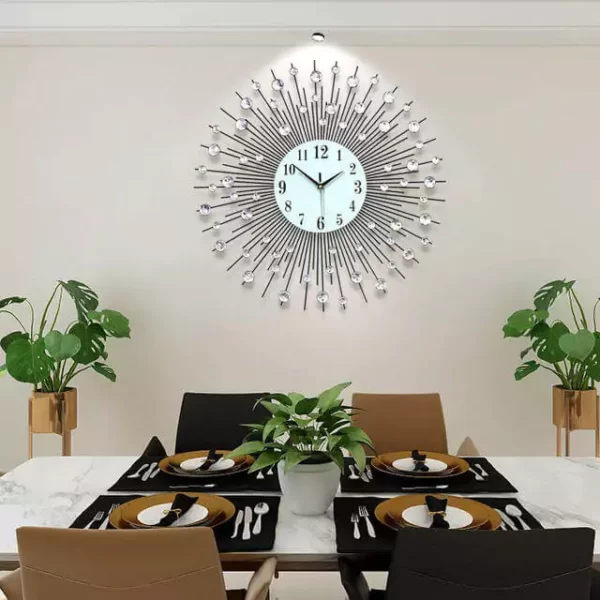 Silver Wall Art for Decoration JJT Clock M9100A