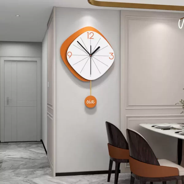 Reloj de Pared Simple JJT Reloj Naranja con 3 Tamaños JT2128