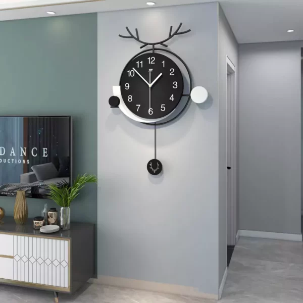 Pequeños objetos de decoración para el hogar Reloj de pared negro JT22100