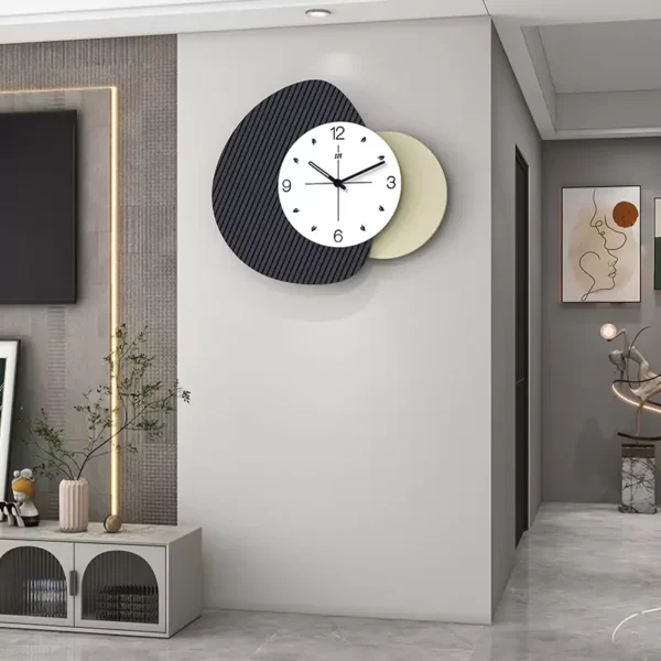 Wooden Clock for Living Room Rutic Decoration JT22125