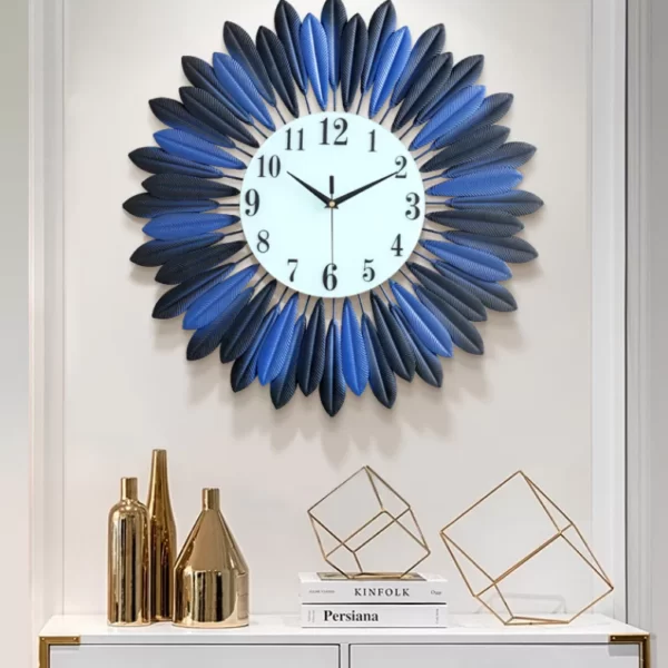 Articles de décoration murale bleus Horloge décorative JJT JT18159