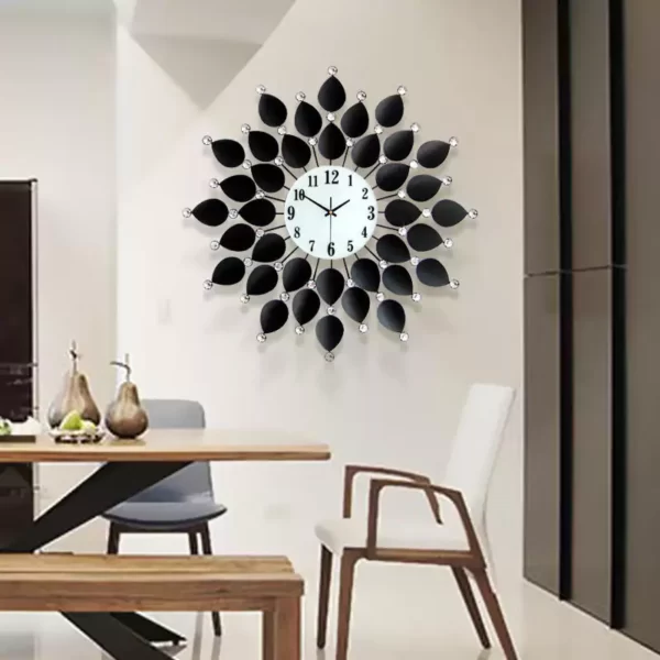 Metall Blume Wandkunst für Wohnzimmer Dekor JJT Uhr M1204