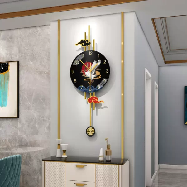 Vertical Wall Art JJT Reloj Negro Decorativo JT20133