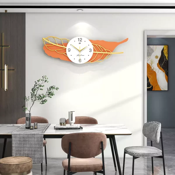 Art mural jaune pour la décoration intérieure Horloge murale JJT JT21295