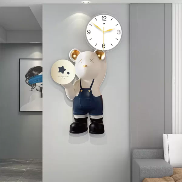 3D Wall Clock for Home Decor JJT 2023 New Bear Clock JT22142