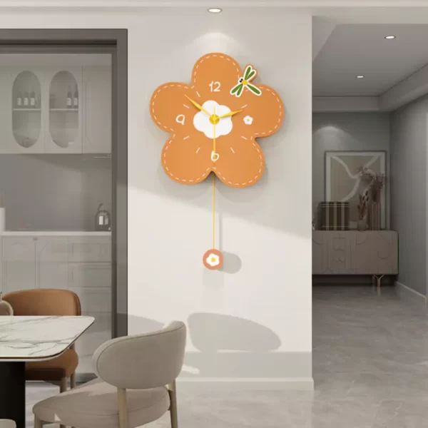 Kinder Schlafzimmer Dekor JJT Holz Blume Wanduhr JT22220