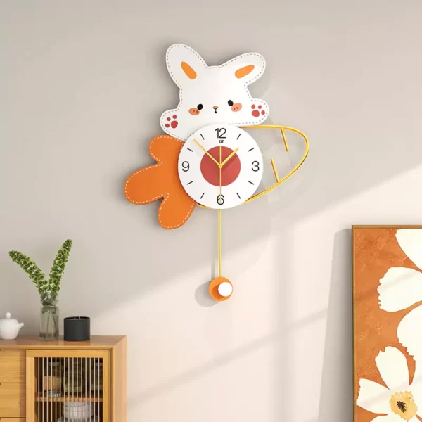 Décoration de chambre d'enfant JJT New Rubbit Wall Clock JT2323