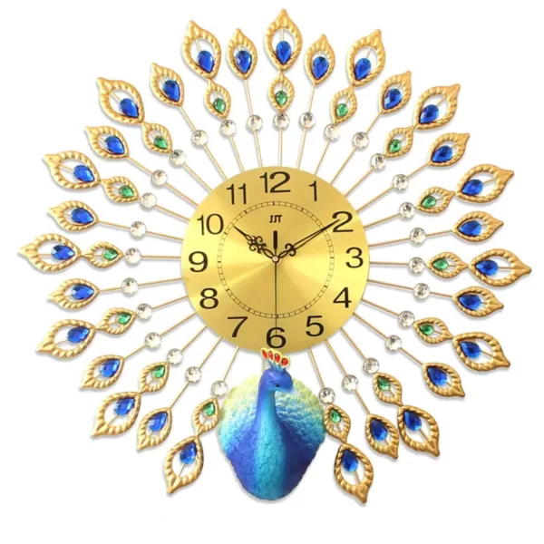 Home Decorations For Living Room JJT Peacock Wall Clock JT1765