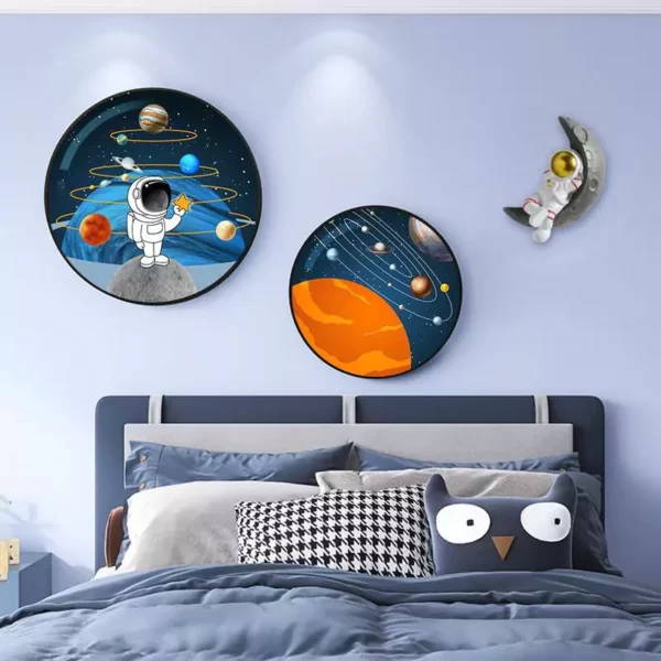 JJT Astronauta y Espacio Arte de Pared para Decoración de Dormitorio de Niños JT-M106