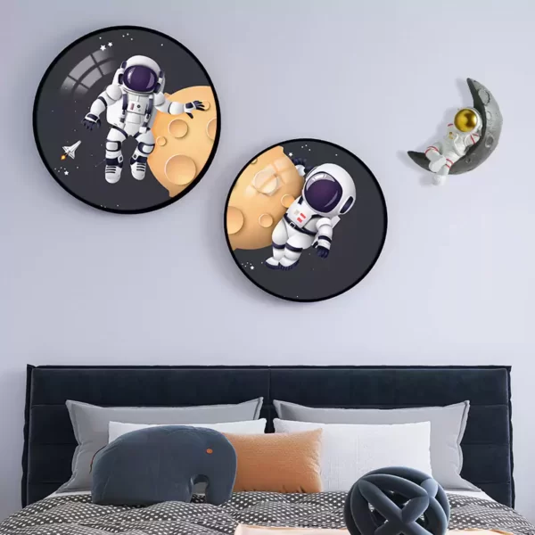 JJT Astronauta y Espacio Arte de Pared para Decoración de Dormitorio de Niños JT-M106