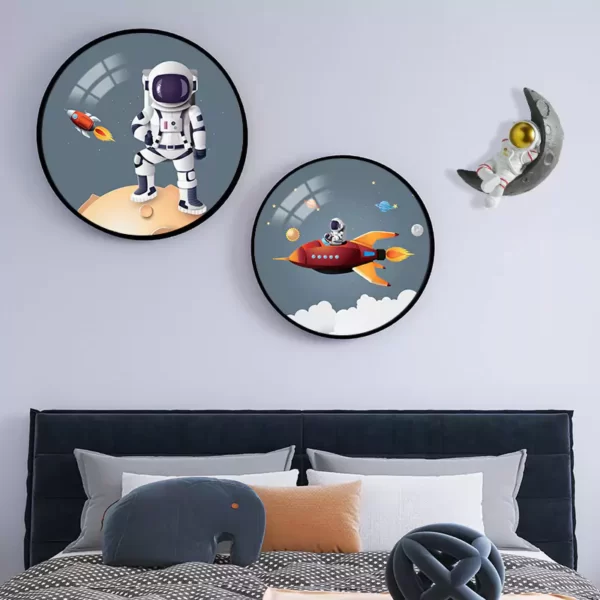 JJT Astronauta y Espacio Arte de Pared para Decoración de Dormitorio de Niños JT-M106