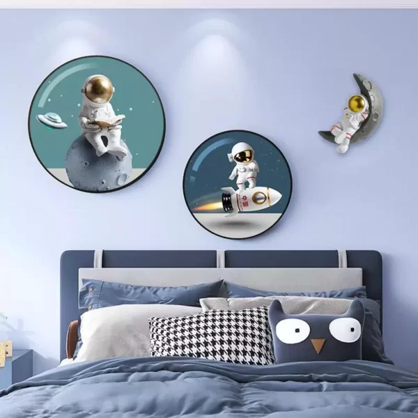 JJT Astronauta y Espacio Arte de Pared para Decoración de Dormitorio de Niños JT-M106