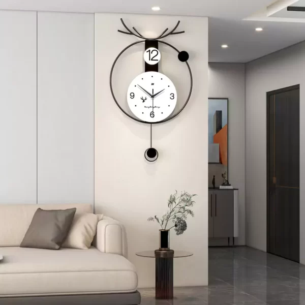 JJT Reloj de pared de metal para la decoración de la sala de estar JT22359