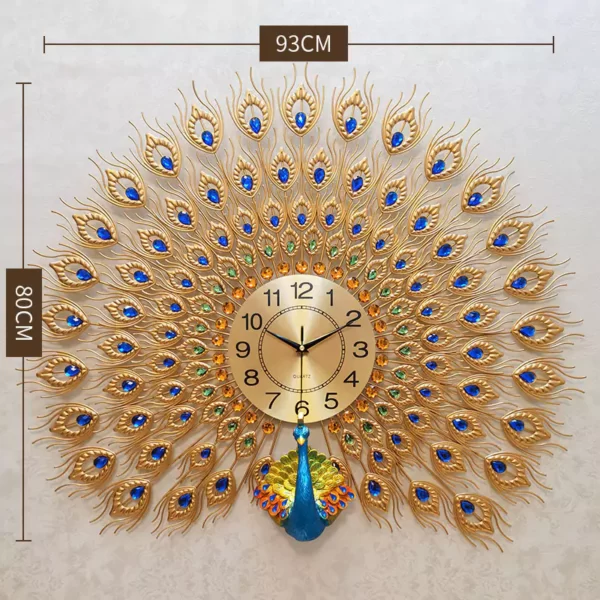 JJT Metal & Resin Peacock Wall Clock Manufacturer Direct China WM501
