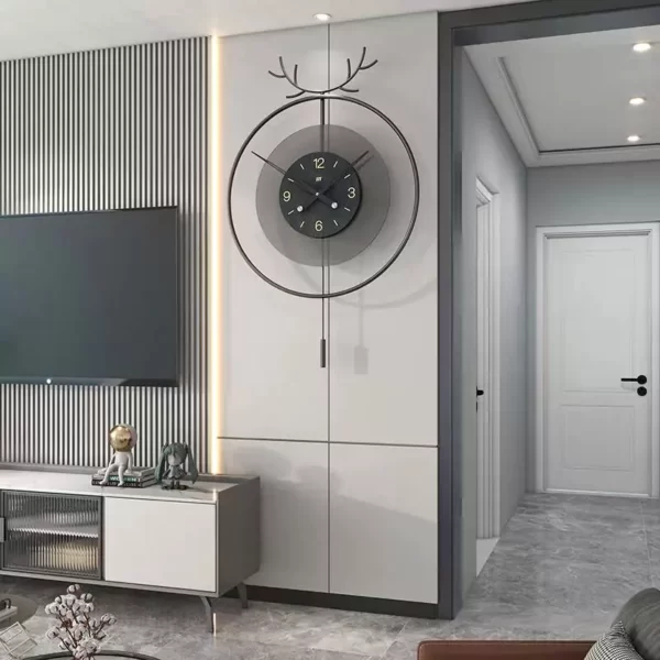 JJT Nouvelle horloge murale en métal pour la décoration de la maison et du salon JT22180