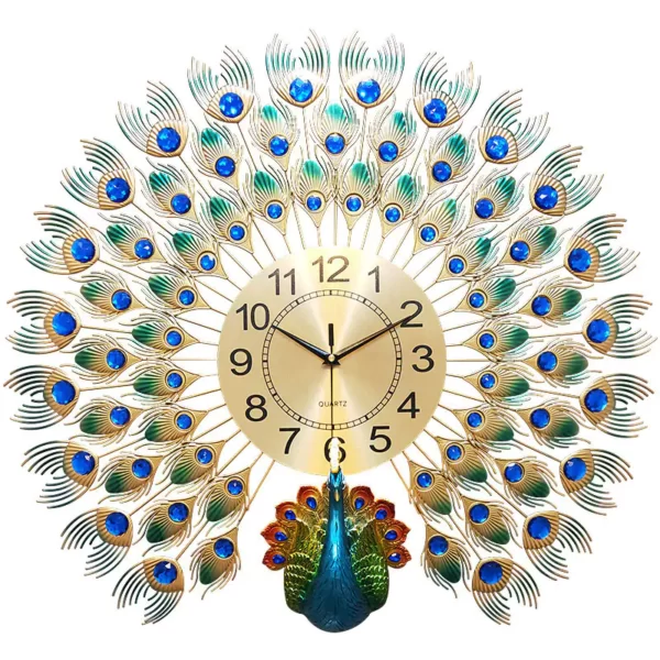 JJT New Peacock Wall Clock for Luxury Wall Decoration WM503