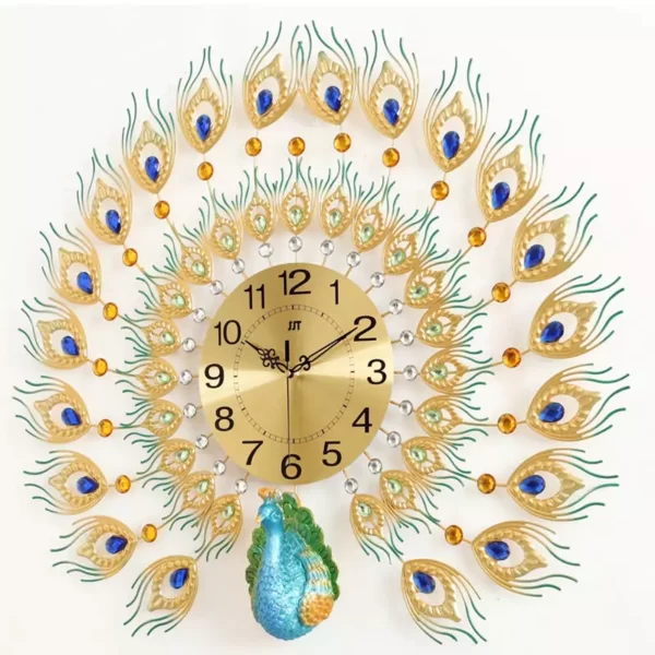 JJT Peacock Reloj de Pared con Cara Simple para Decoración de Sala JT1861