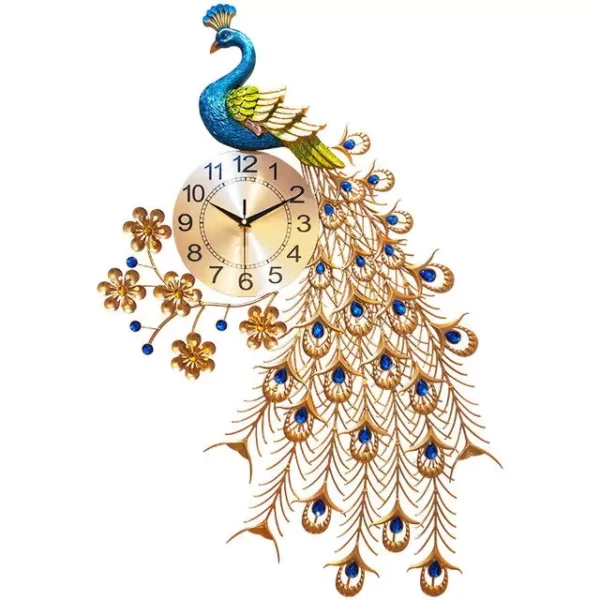 JJT Peacock Wall Clock with Factory Price for Home Decor WM245