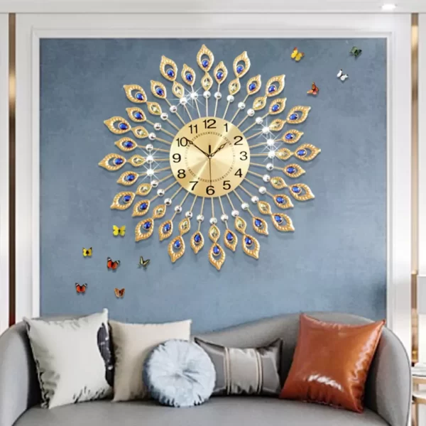 JJT Peacock Wall Clocks for Home Wall Decoration JT1513B